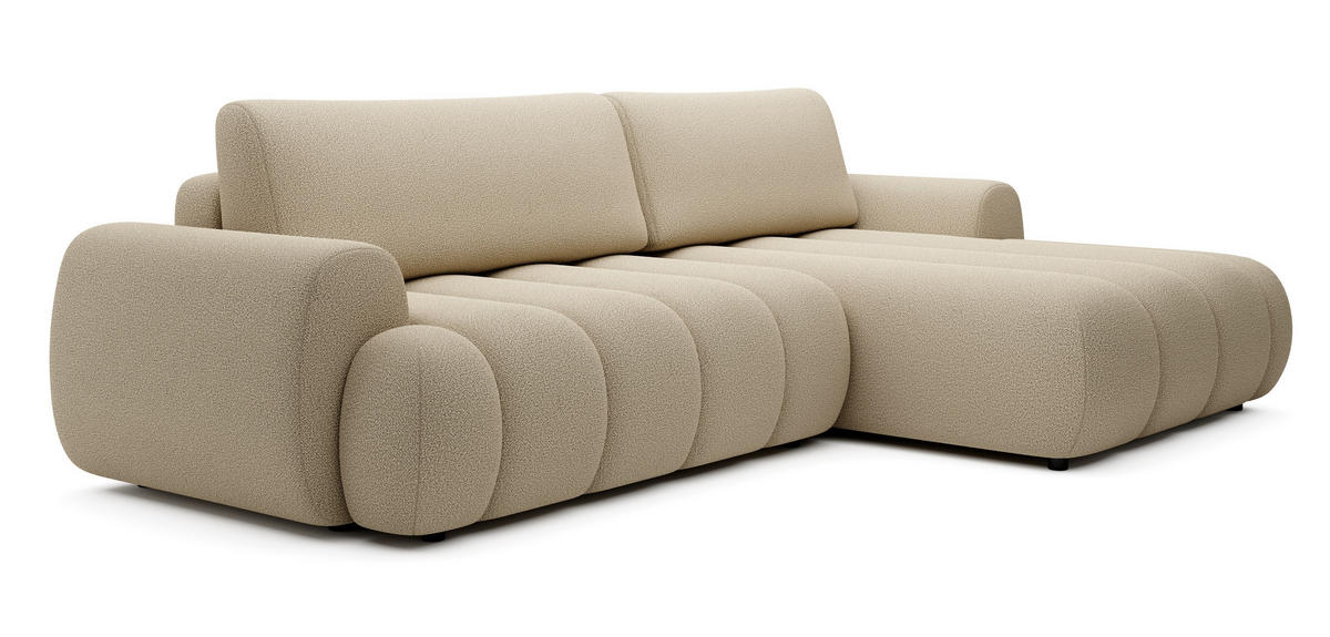 ECKSOFA mit Bettkasten Puro 270 cm, Rechts, Beige - Beige, Holz (168/272cm) - Emporius
