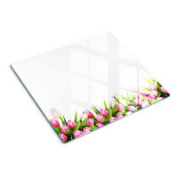 GLASPLATTE 60x52 cm Rosa Tulpen - Pink, Glas (60/0.4/52cm) - TULUP