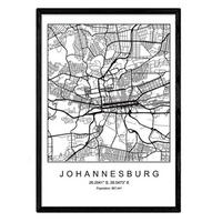 POSTER Johannesurg Nordic-Stil A3 Schwarzer Rahmen - Schwarz, Papier (29.7/5/42cm) - Nacnic