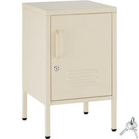 NACHTSCHRANK Baker, Kippschutz, höhenverstellbare Füße, creme - Creme, Metall (35/60.5/42.5cm) - tectake