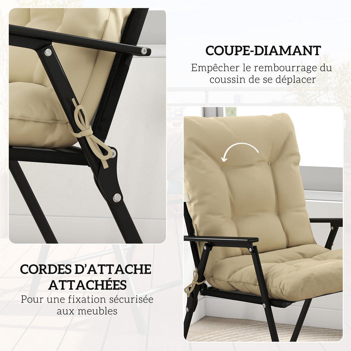 SITZKISSEN 2er-Set DE-16737 Beige - Beige, Textil (120/50/8cm) - ComfortXL