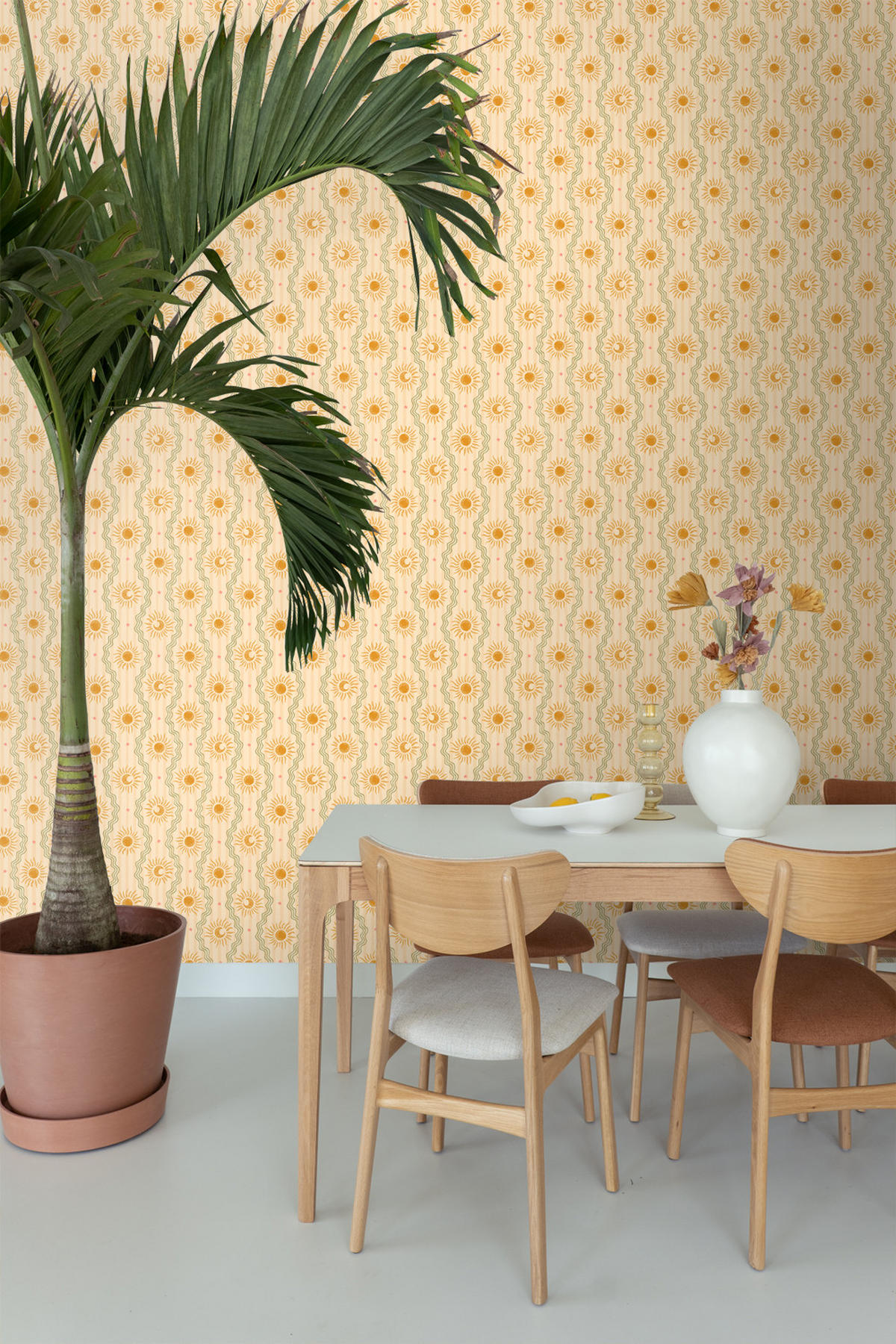 TAPETE Retro-Ornamente 50 x 900 cm - Gelb, Papier (50/0.1cm) - ESTAhome