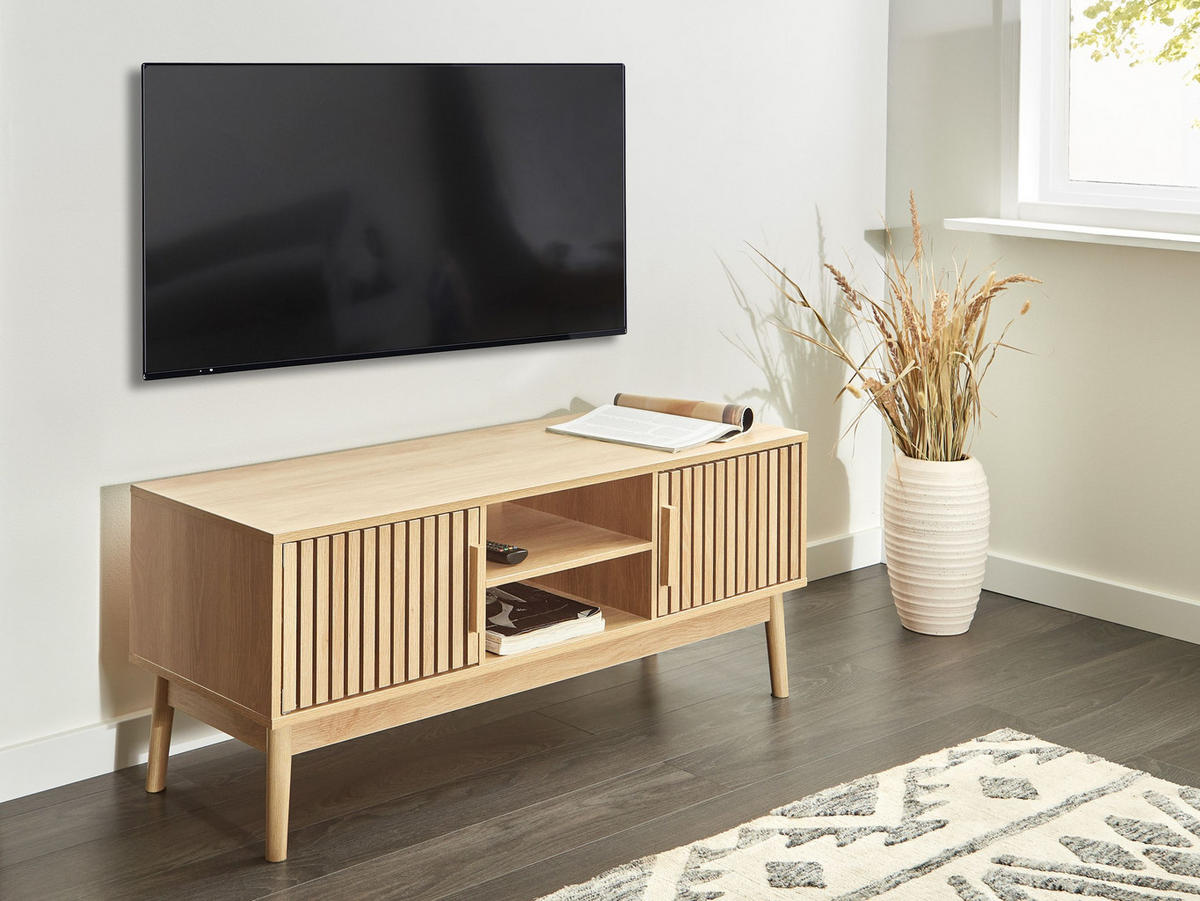 TV STOLEK Světle hnědý Lynwood - hnědá, kompozitní dřevo (117/48/40cm) - Beliani