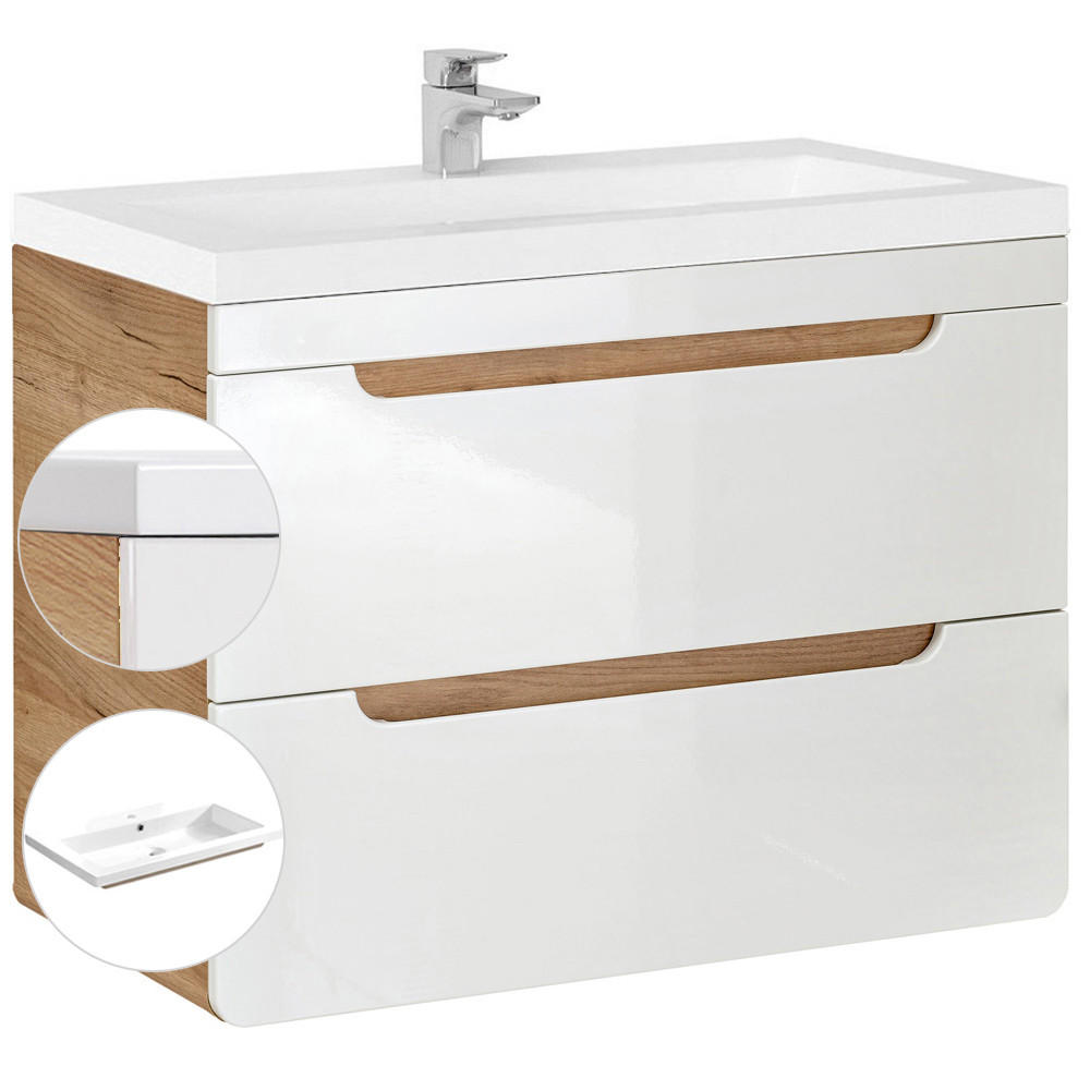 Lomado Waschtisch Weiß 81x63x46 cm