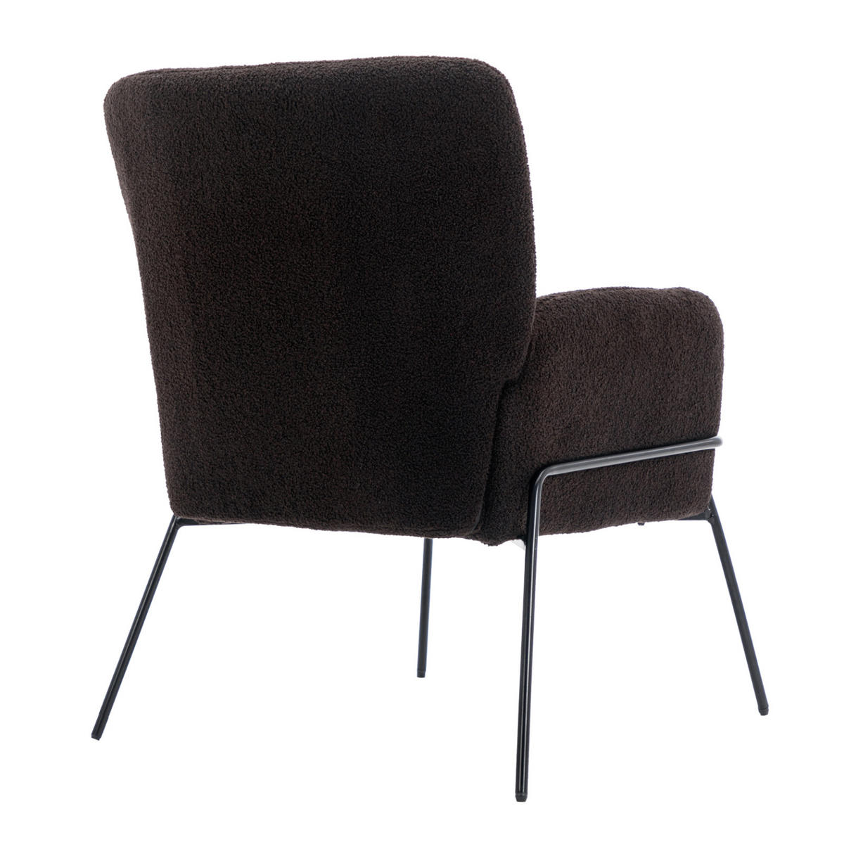 LOUNGESESSEL FREIA Teddy Schwarz - Schwarz, Textil (66/92/64cm) - SVITA
