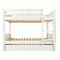 ETAGENBETT 90x200cm Holz Ausziehbett Sicherheitsgeländer Weiß - Weiß, Holz (90/200cm) - FLIEKS