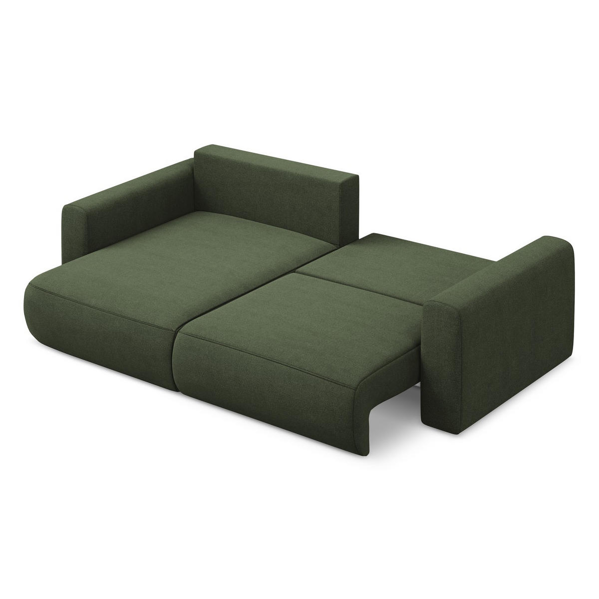ECKSOFA mit Schlaffunktion Strukturstoff Stoff Grün - Schwarz/Olivgrün, Kunststoff/Textil (149/240cm) - LaMiaSofa