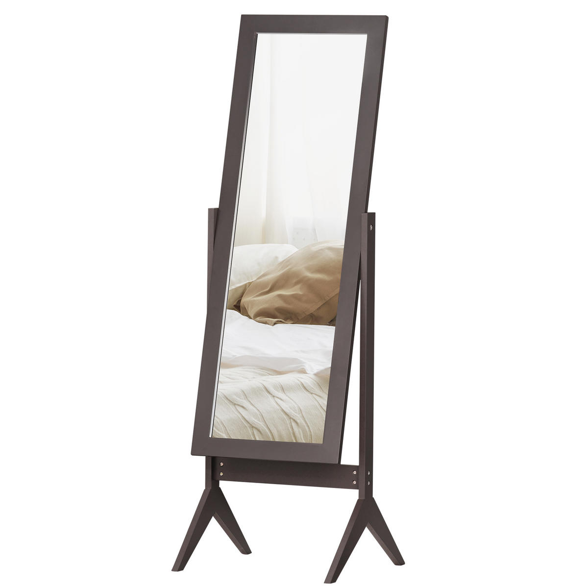 STANDSPIEGEL DE-09772 mit verstellbarem Winkel Kaffee - Mokka, Holzwerkstoff (47/148/46cm) - ComfortXL