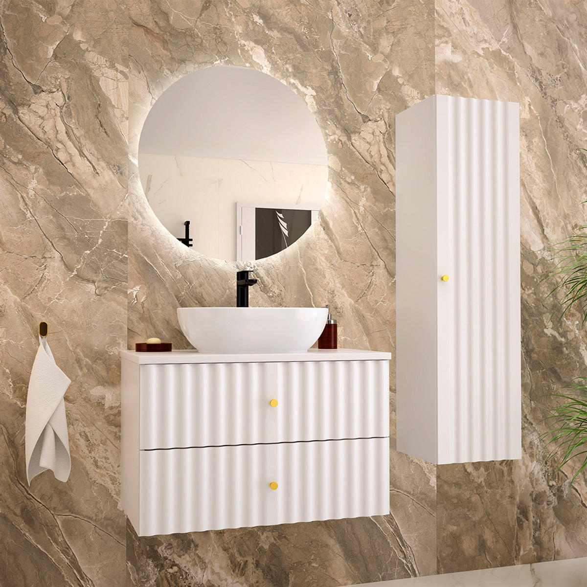 DONJI ELEMENT ZA UMIVAONIK 80cm Izae Bijeli - bijela, drvni materijal (80/50/45.8cm) - Petits-meubles