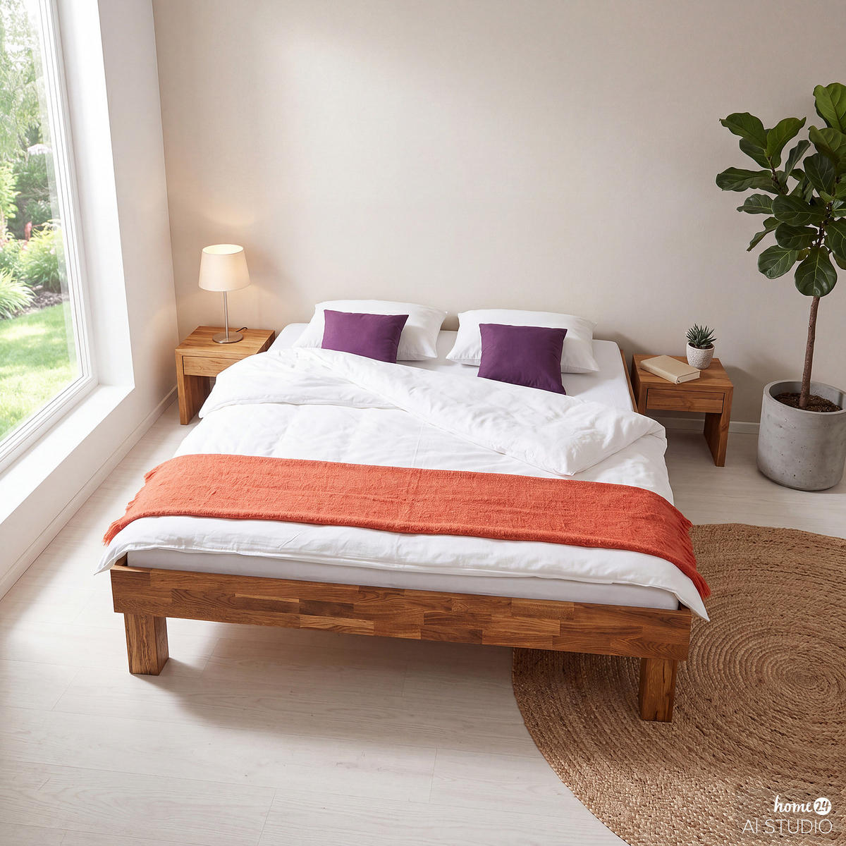 BETT - Massivholz - Eichefarben, Holz (140/200cm) - home24