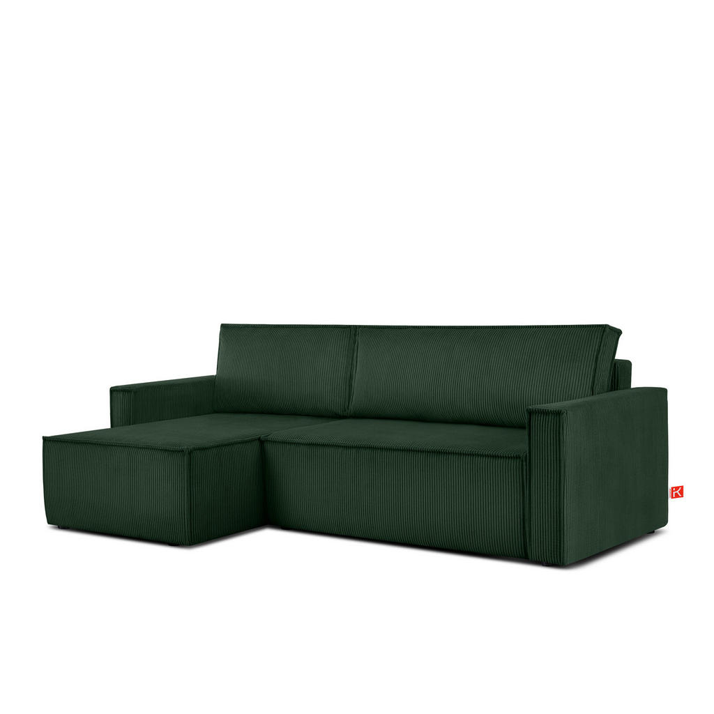 Thumbnail - Konsimo® Ecksofa-Links/Rechts, Dunkelgrün, Textil, L-Form,L-Form, 246x148 cm, FSC 100%, Hergestellt in Europa, Wohnzimme...