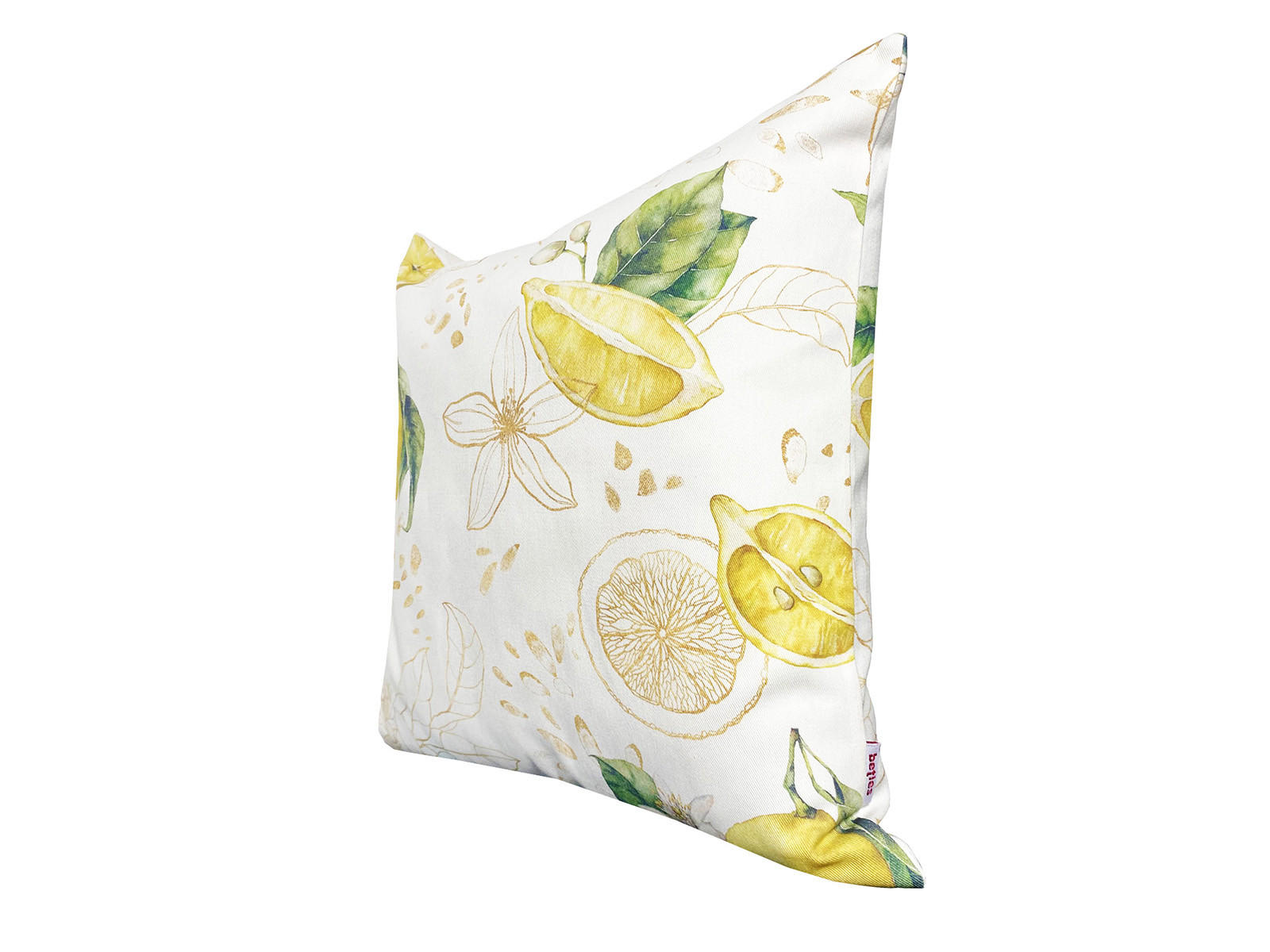 KISSENHÜLLE Italy Collection Zitronen 40/40 cm - Ecru/Gelb, Textil (40/40cm) - beties Heimtextil