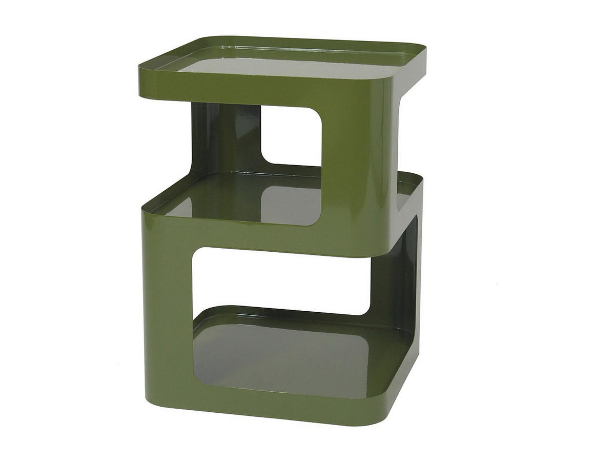 BEISTELLTISCH - 40 cm x 40 cm - metall - khaki Adzor - Schlammfarben, Metall (40/40/54cm) - Vente-Unique