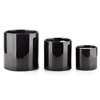 BLUMENTÖPFEN Neva Schwarz 14/14/15 cm Keramik - Schwarz, Keramik (14/15cm) - Mondex
