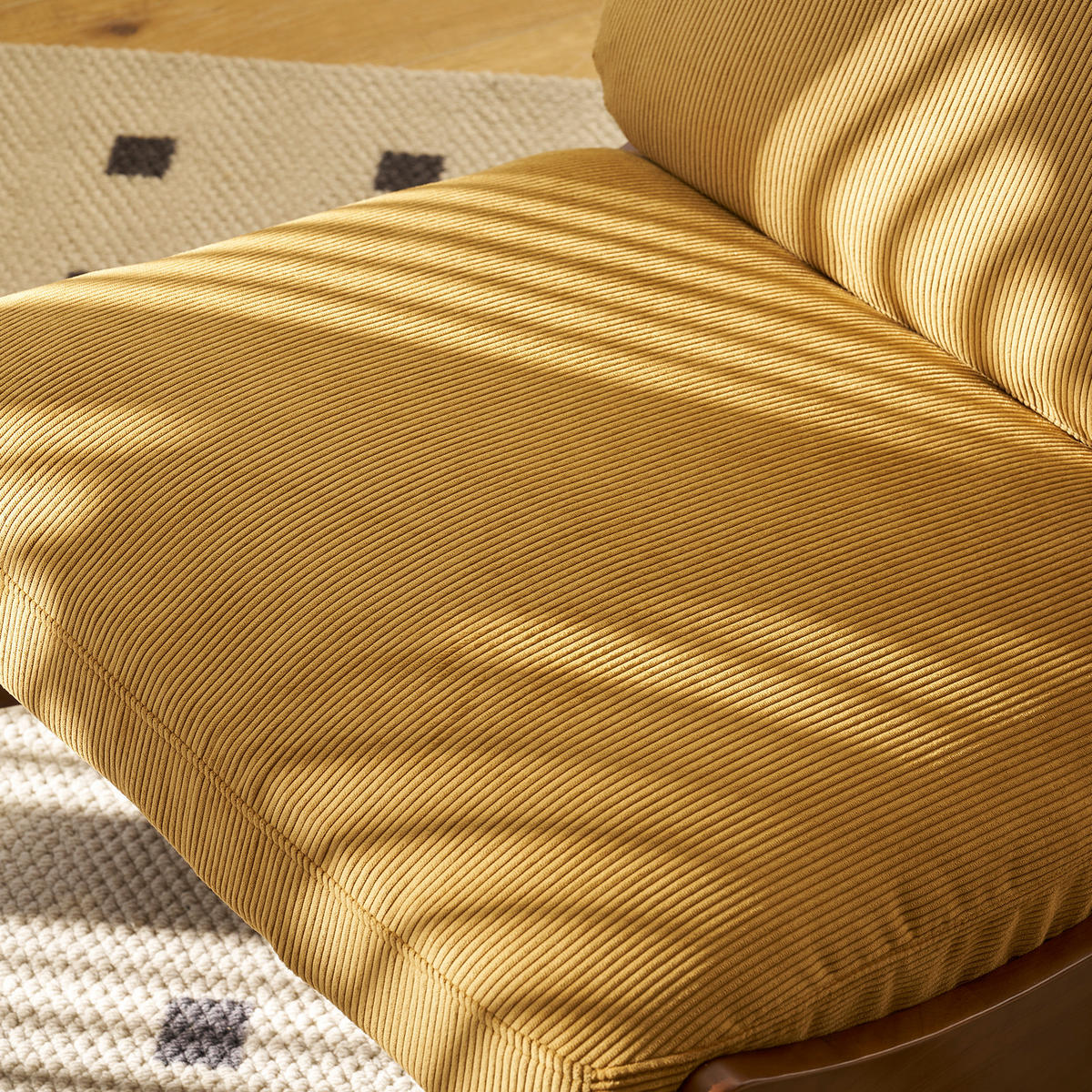 SCHAUKELSTUHL mit hochwertiger Polsterung und Massivholzrahmen für Wohnzimmer, Schlafzimmer und Kinderzimmer - Orange, Textil (90/71.9/61.5cm) - Kaket