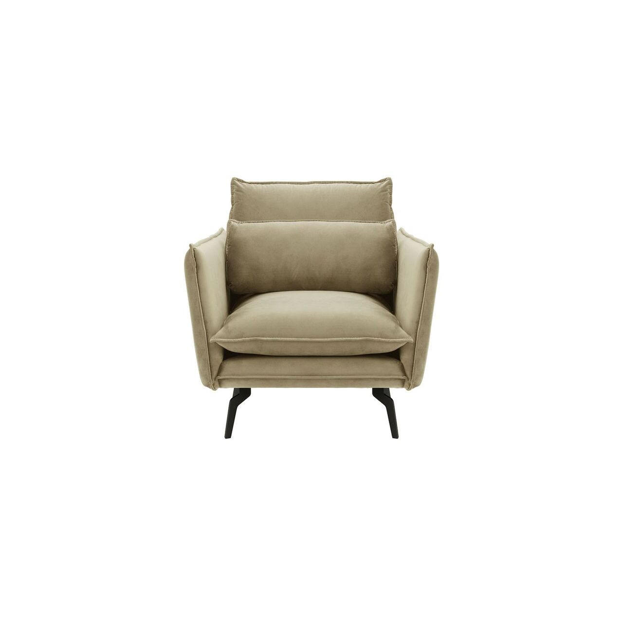 SESSEL Layla-Velluto 3 - Beige, Holz/Textil (105/95/98cm)