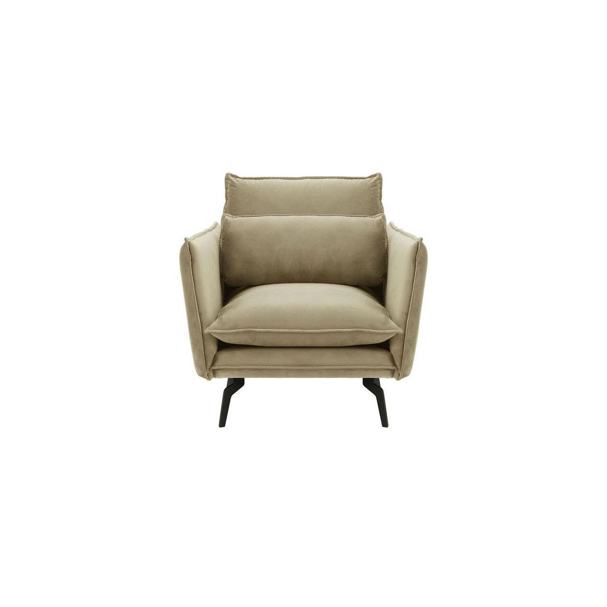 SESSEL Layla-Velluto 3 - Beige, Holz/Textil (105/95/98cm)