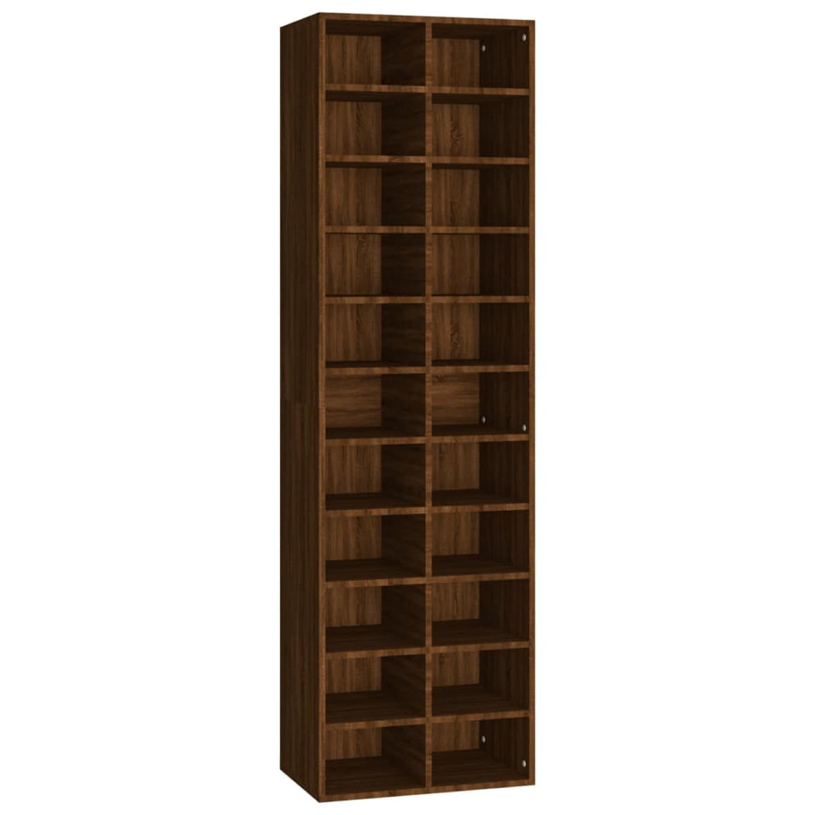 SCHUHREGAL BRAUN EICHEN-OPTIK 54X34X183 CM HOLZWERKSTOFF - Braun, Holz (34/183/54cm) - vidaXL
