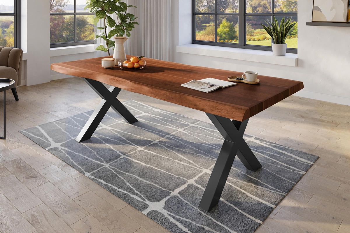 ESSTISCH TITAN - Schwarz/Braun, Holz (110/240/79cm) - SAM