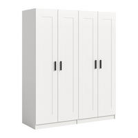 KLEIDERSCHRANKKOMBINATION VISBY (B/H/T: ca. 160/194/56 cm) in weiß/weiß - Weiß, Holzwerkstoff (160/194/56cm)