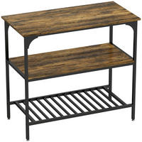 STANDREGAL Küchenregal 100/50/90 cm mit 3 Ebenen in Rustikalbraun und Schwarz - Braun, Holz (100/90/50cm) - BEAOK