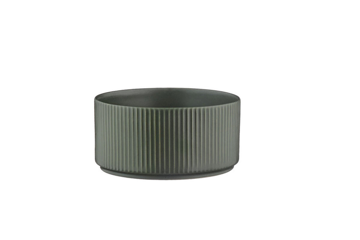 SCHALEN Scandi Ø12cm - 4er-Set - Olive - Grün, Keramik (12cm) - Björn