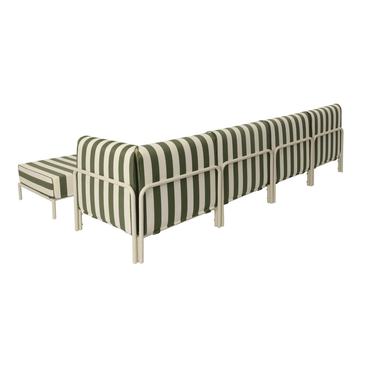 GARTENSOFA mit 5 Sitzplätzen, Khakigrün - Grün, Textil - Oviala