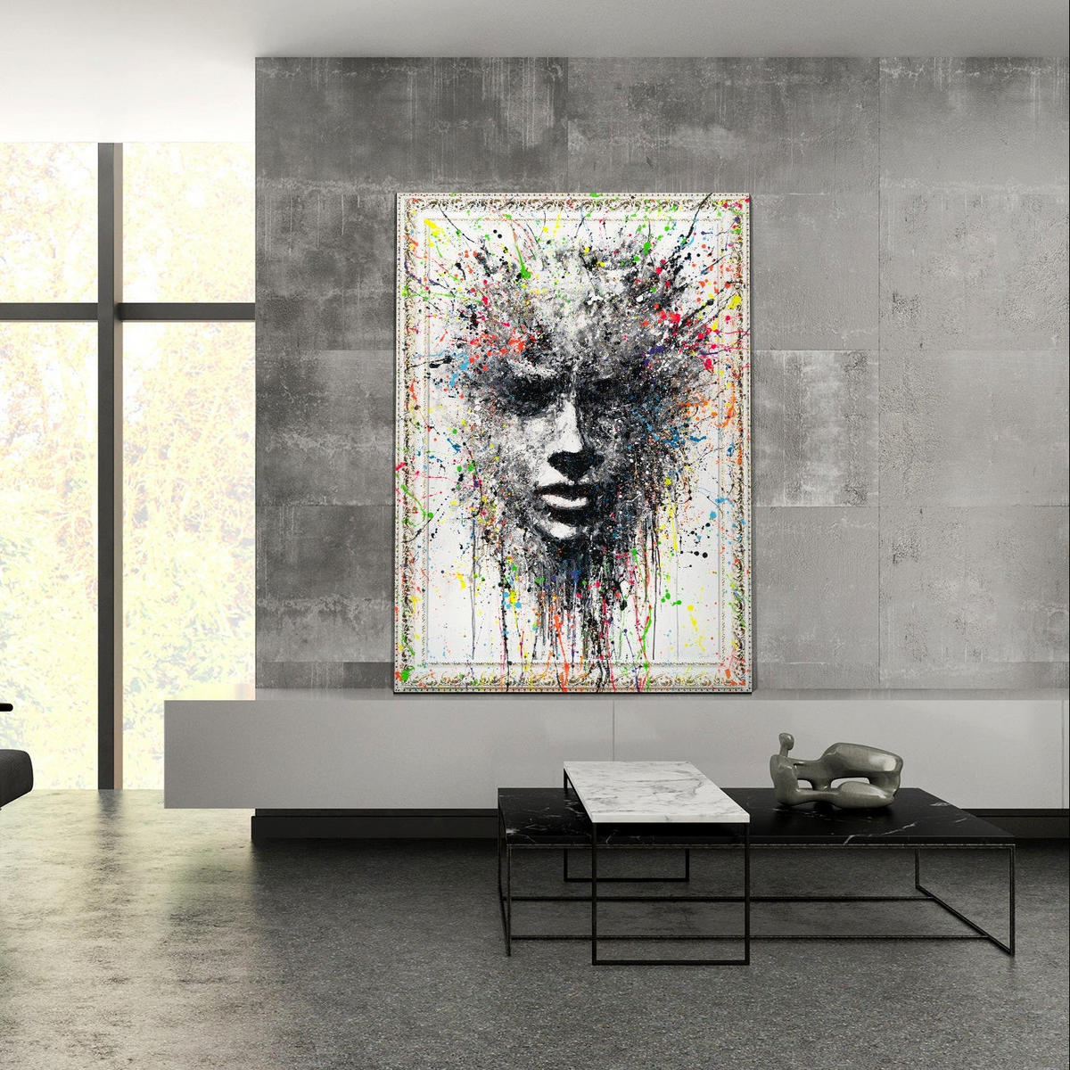 GEMÄLDE Ätherisches Bild Schattenfugenrahmen Weiß 140x100 cm - Weiß, Holz (140/100cm) - YS-art gallery