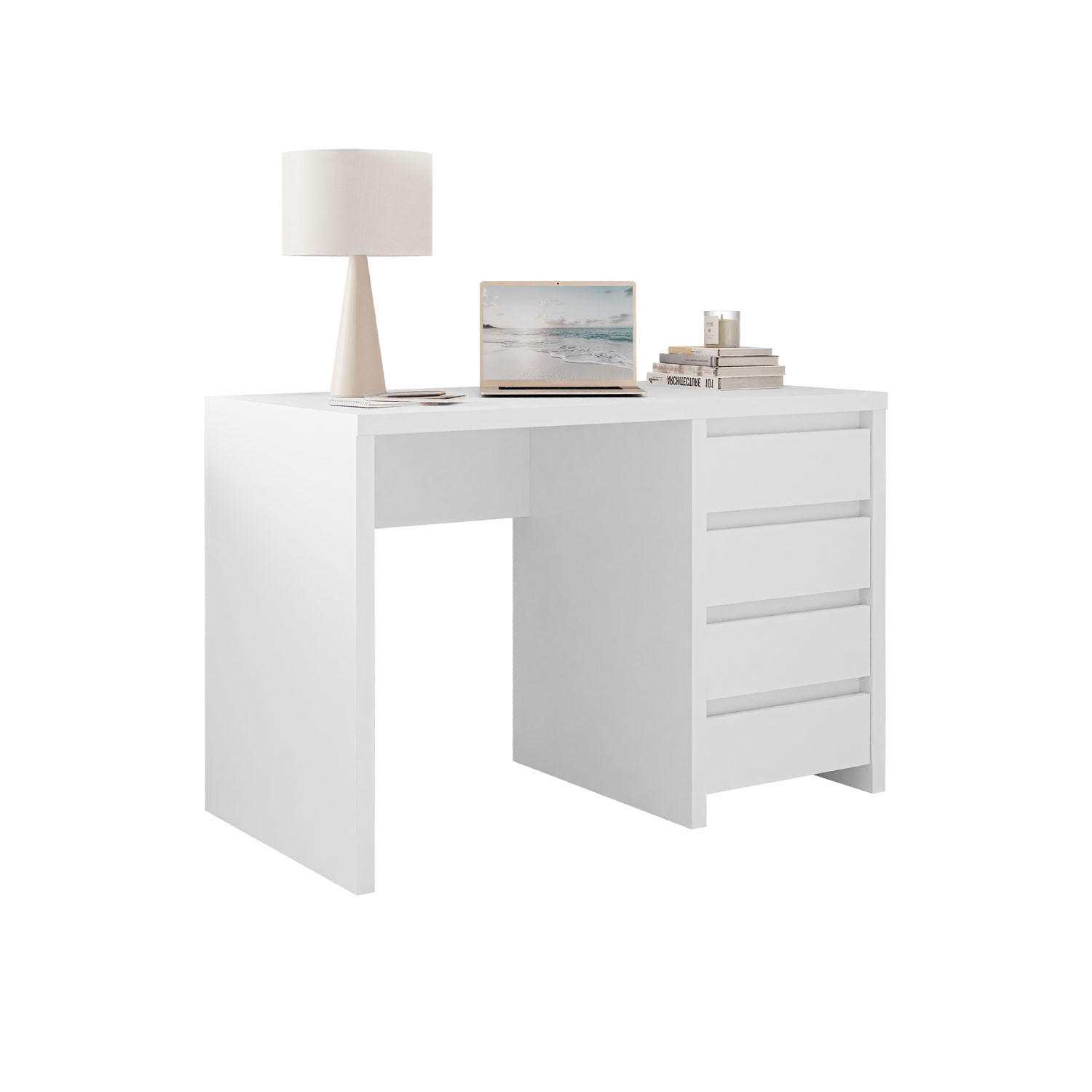 Lookway SCHREIBTISCH Weiß 110cm × 59cm × 75cm