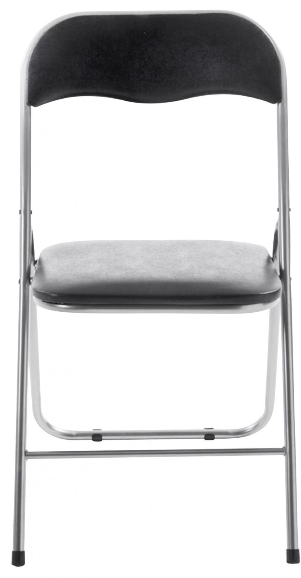 KLAPPSTUHL 2er Set Kunststoff schwarz/silber - Silberfarben/Schwarz, Kunststoff/Textil (45/78/45cm) - CLP