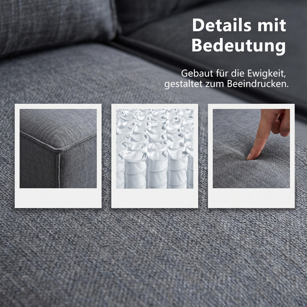 SOFAGARNITUR modular Dunkelgrau - Dunkelgrau, Holz (154/238cm) - Meubliv
