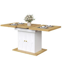 ESSTISCH 110/140/70/76,5 cm Weiß aus MDF und Metall mit Ausziehfunktion - Weiß, Holzwerkstoff (110/70/76.5cm) - OKMYHOME