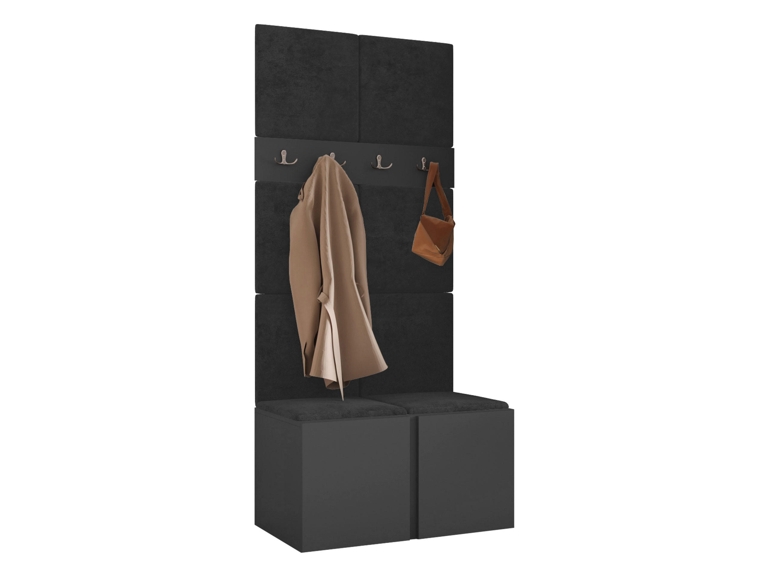 Mirjan24 Garderoben-Set Graphit, Anthrazit 84x186x46 cm