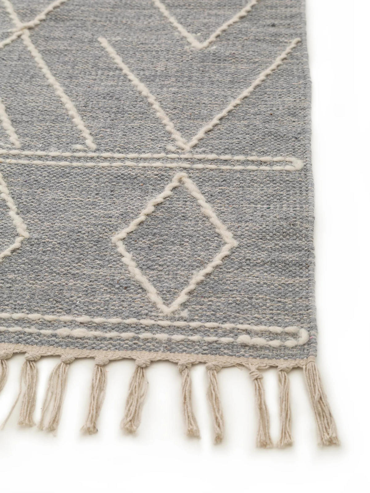 BAUMWOLLTEPPICH Sydney Hellgrau 120x170 cm - Hellgrau, Textil (120/170cm) - benuta Pure