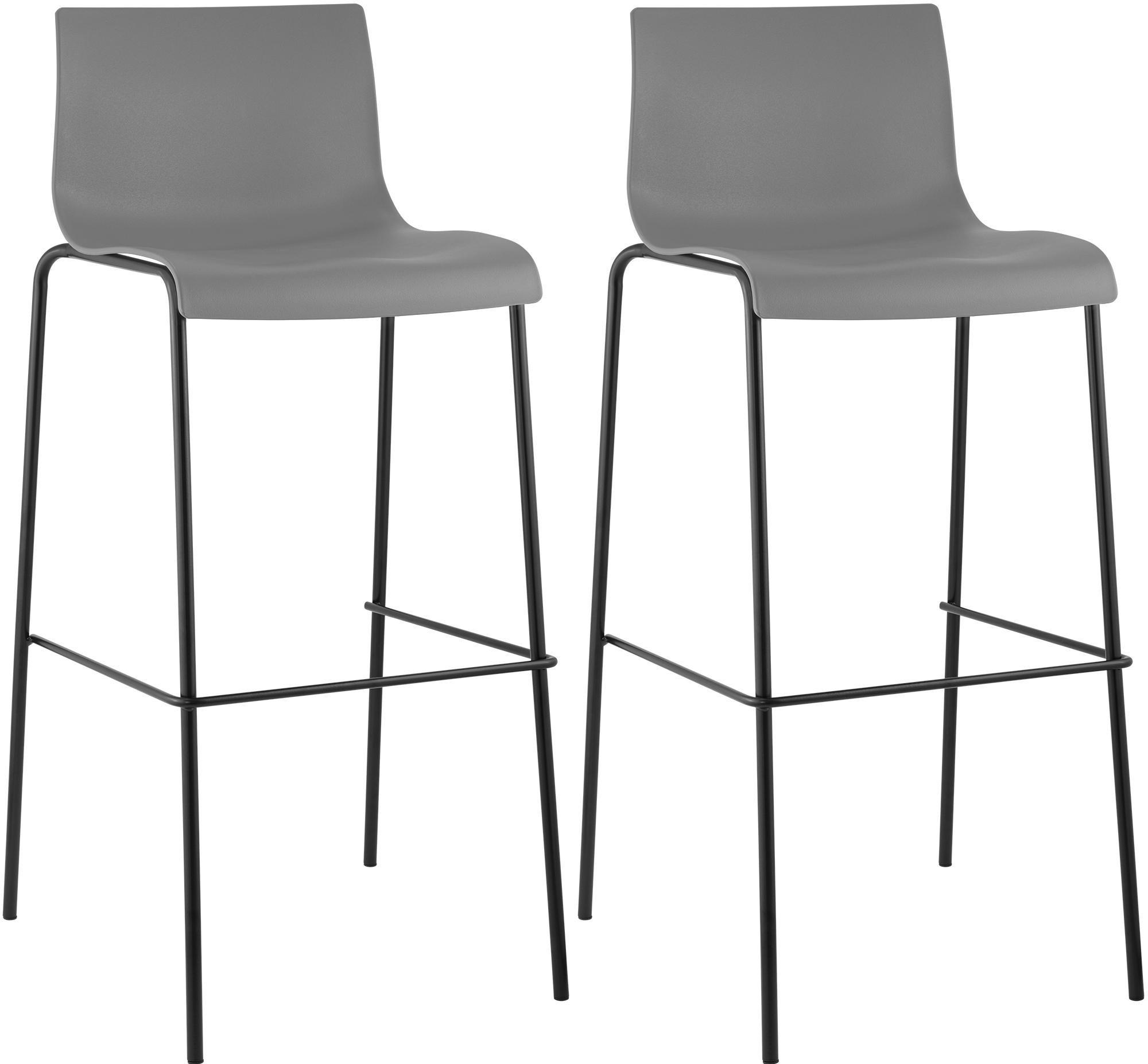 BARHOCKER Hover 2er-Set 100x43x48 cm grau - Grau, Kunststoff (43/100/48cm) - furnicato