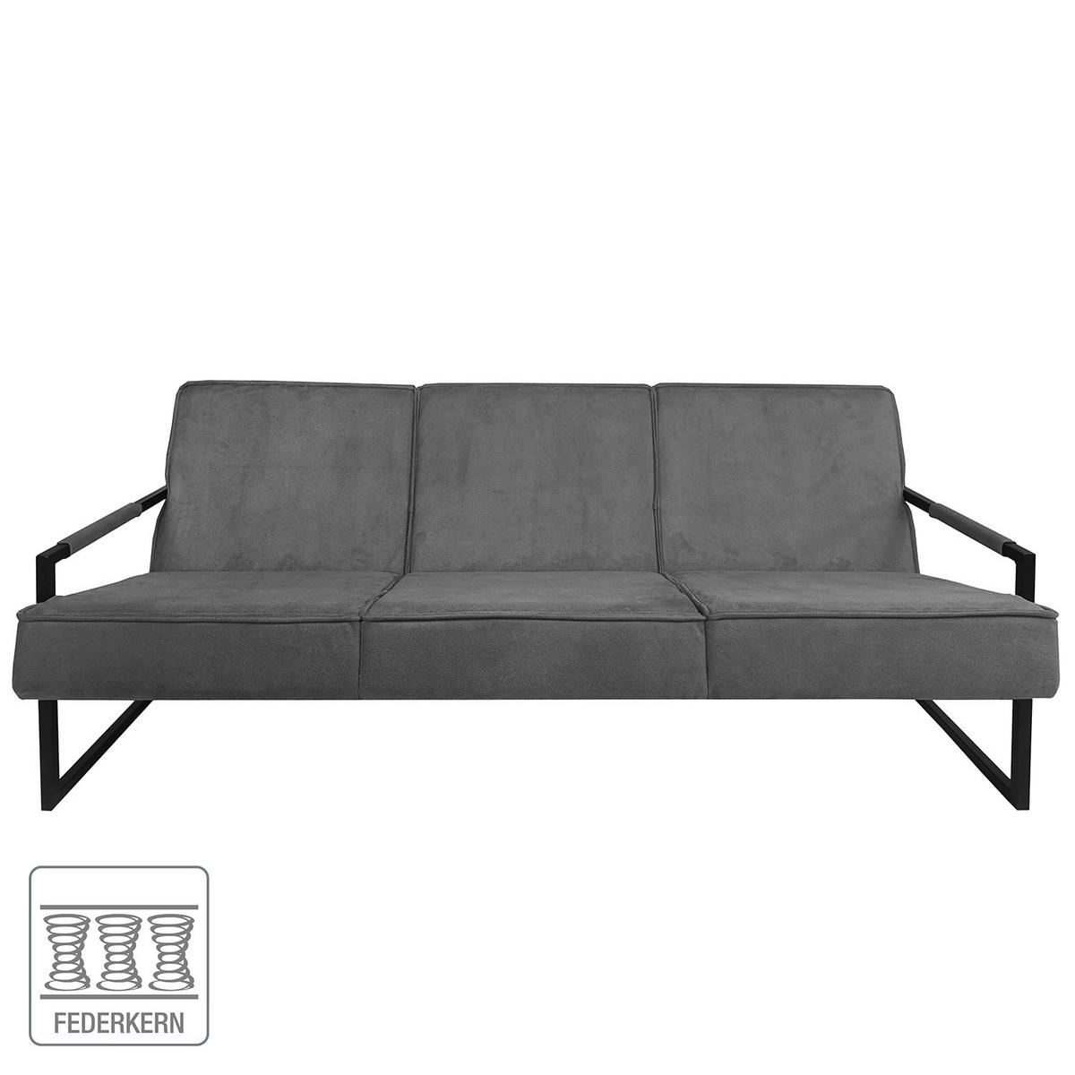 3-SITZER SOFA - Strukturstoff - Grau, Textil (185/74/82cm) - home24