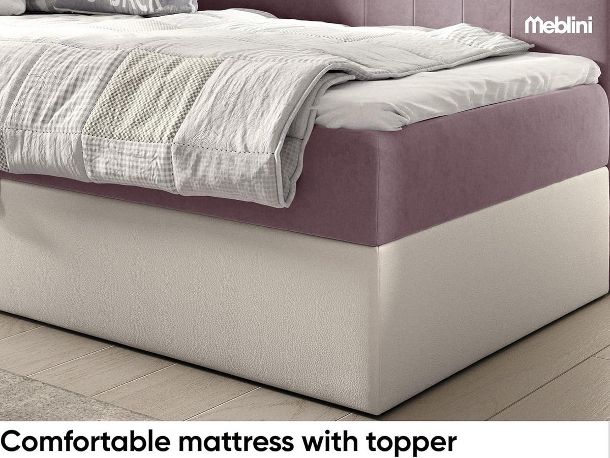 KINDERBETT GARETH 2 - Lila/Weiß, Holzwerkstoff (111/201cm) - Meblini