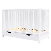 BABYBETT Anna, Mitwachsendes, mit Schublade Weiß - Weiß, Holz (60/120cm) - Premiers Moments