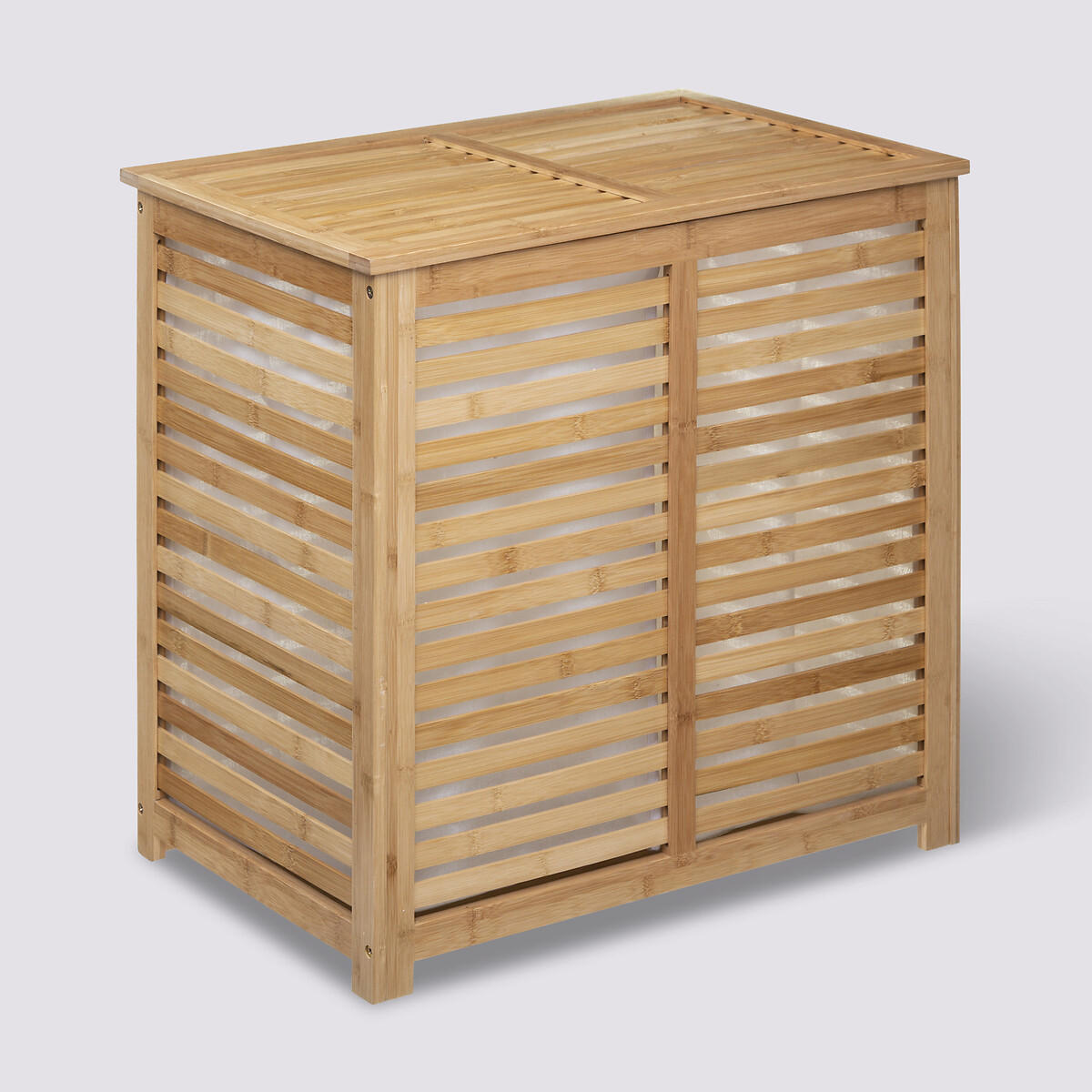 WÄSCHEKORB doppelt Sicela 60/40/60 cm - Beige, Naturmaterialien (40/60/60cm) - 5five Simply Smart