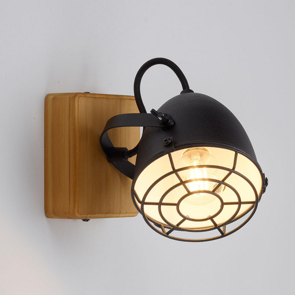 LED WANDLEUCHTE Holz Schwarz - Schwarz, Holz (20/20/11.5cm)