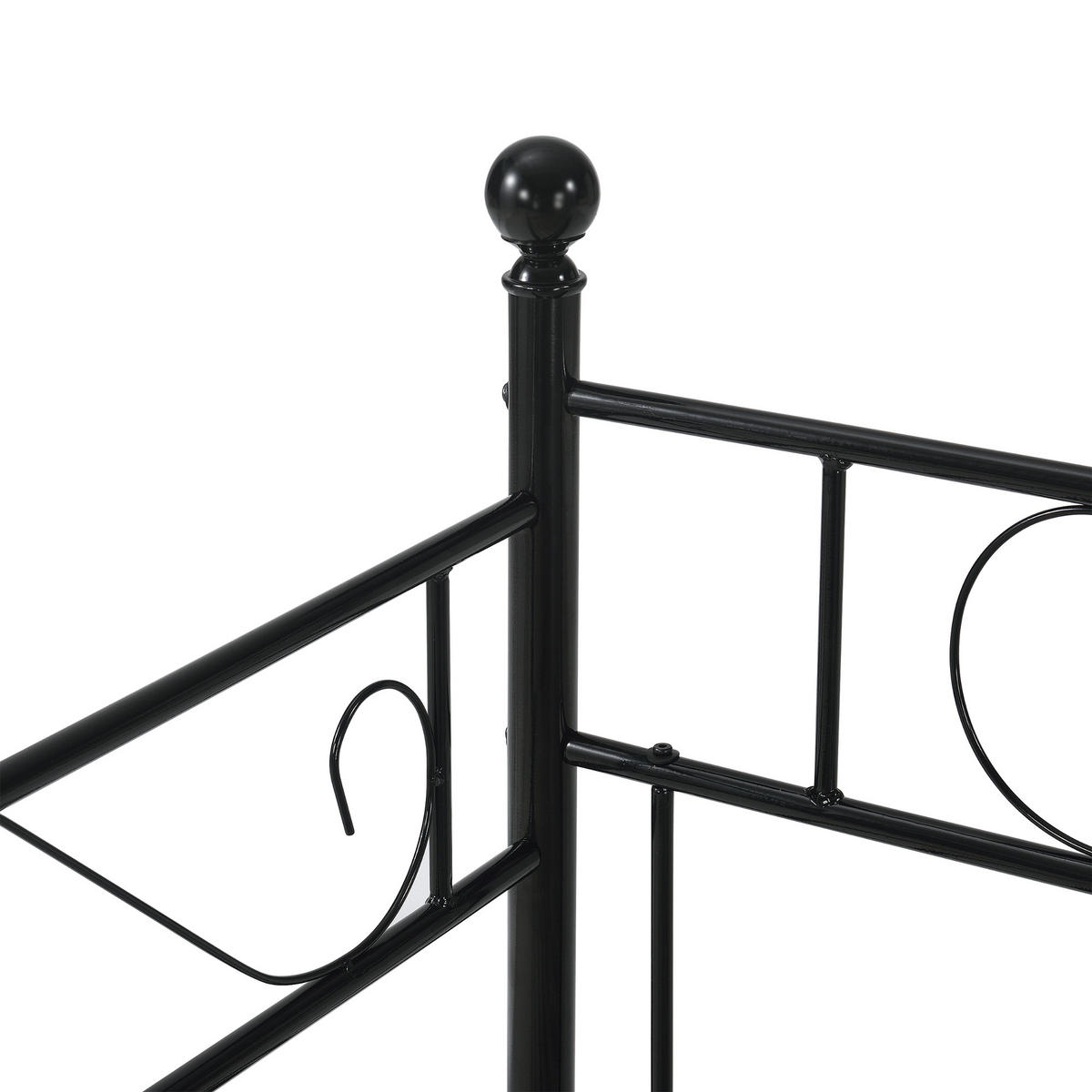 TAGESBETT Granada - Schwarz, Metall (90/200cm) - [en.casa]