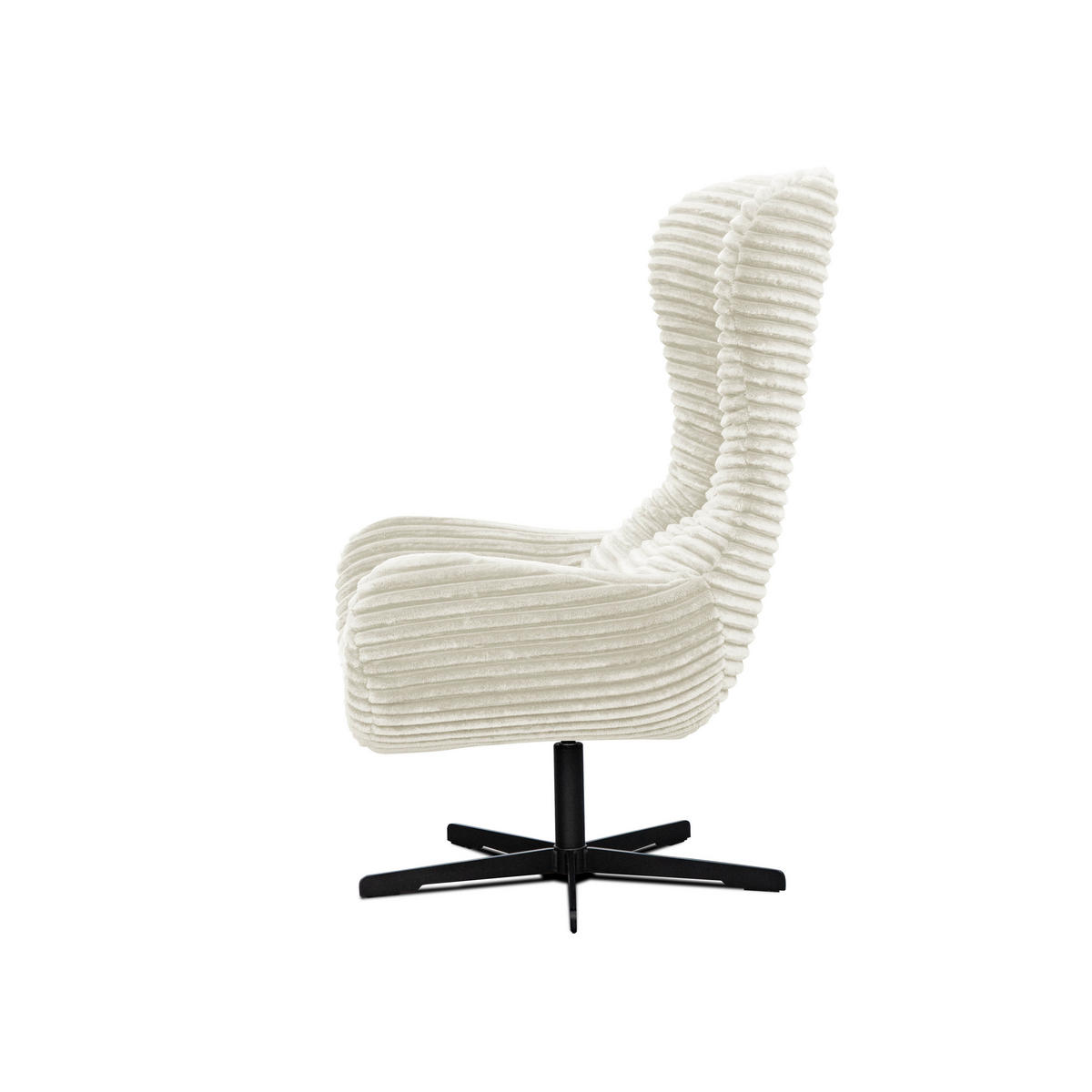 SESSEL MONACO 1-Sitzer, Cordstoff ecru - Ecru/Schwarz, Holz/Textil (74/116/84cm) - Courtois Laville