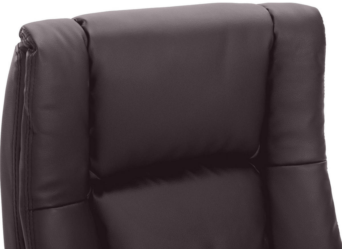 CHEFSESSEL Lederlook Braun - Schwarz/Braun, Kunststoff/Textil (66/106/70cm) - CLP