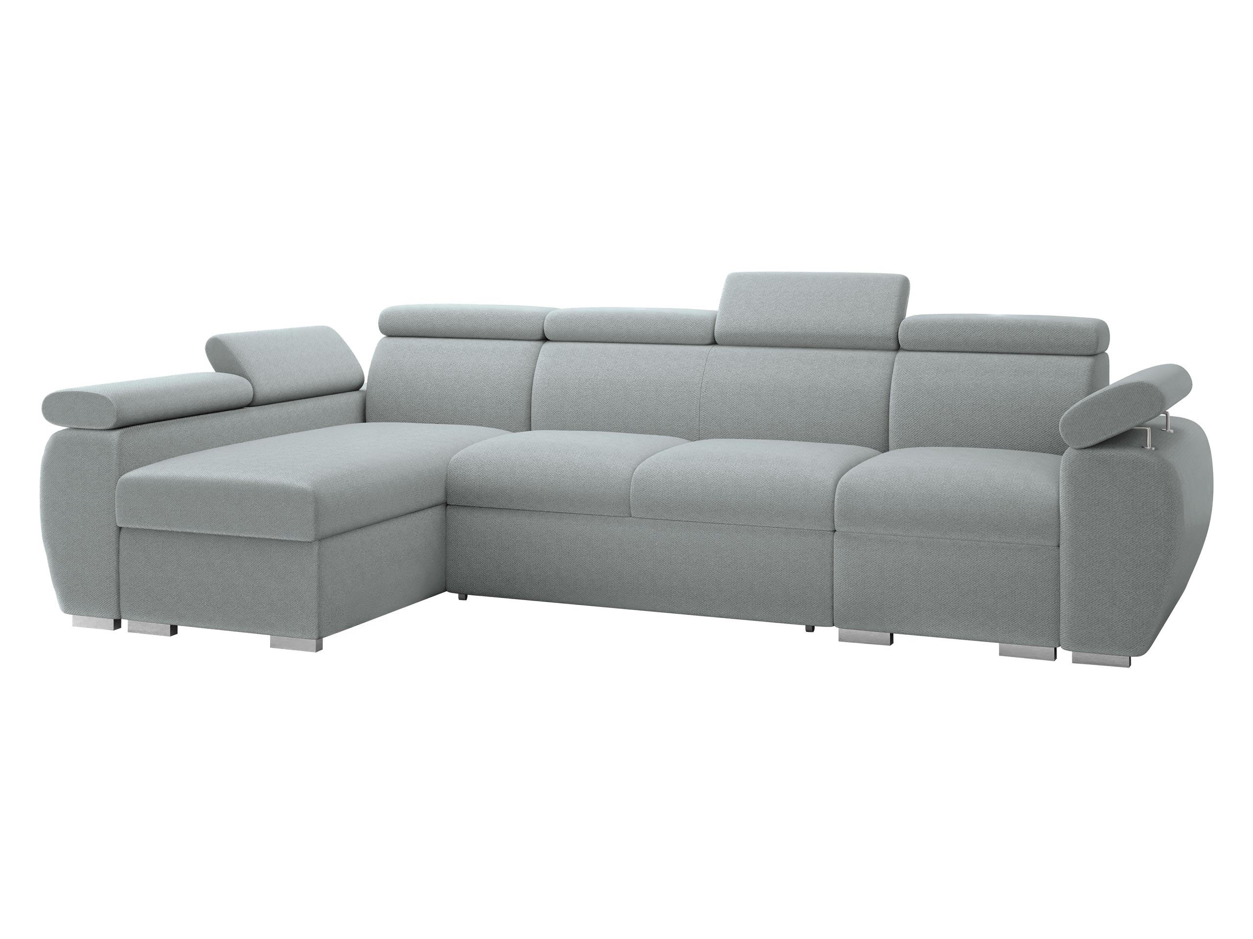 ECKSOFA Boston LCP, Seite: Links LCP+2R+1P(65) - Silberfarben/Hellgrau, Holz/Textil (320/170cm) - MIRJAN24