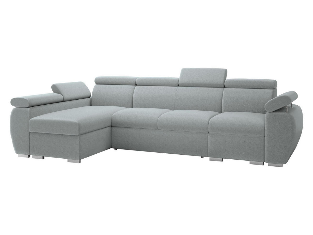 ECKSOFA Boston LCP, Seite: Links LCP+2R+1P(65) - Silberfarben/Hellgrau, Holz/Textil (320/170cm) - MIRJAN24