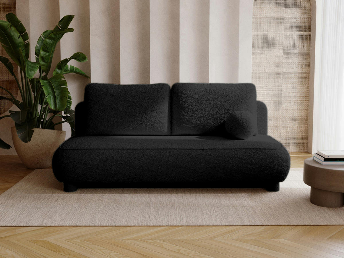 SOFA Schwarz BELLY - Schwarz, Holzwerkstoff (209/96/96cm) - Compleo24