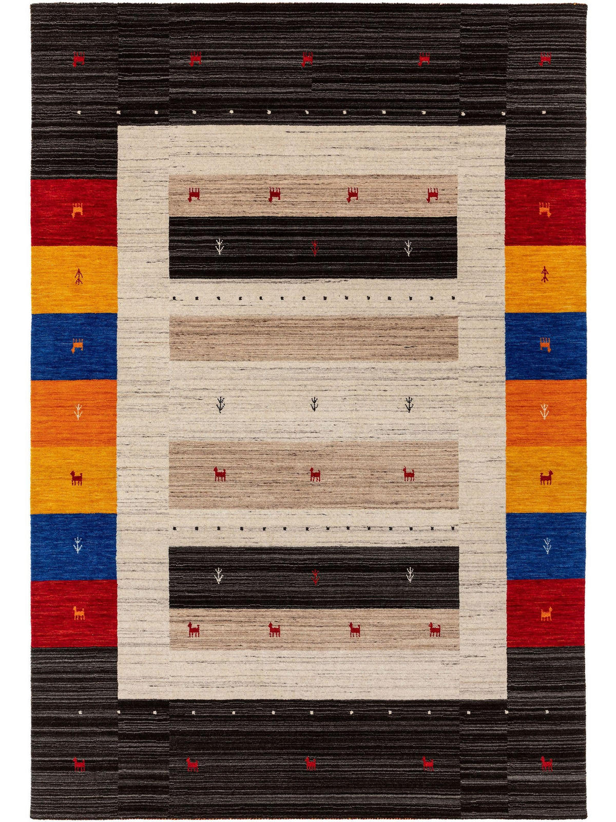 WOLLTEPPICH Jamal Multicolor 120x170 cm - Multicolor, Textil (120/170cm) - benuta Nest