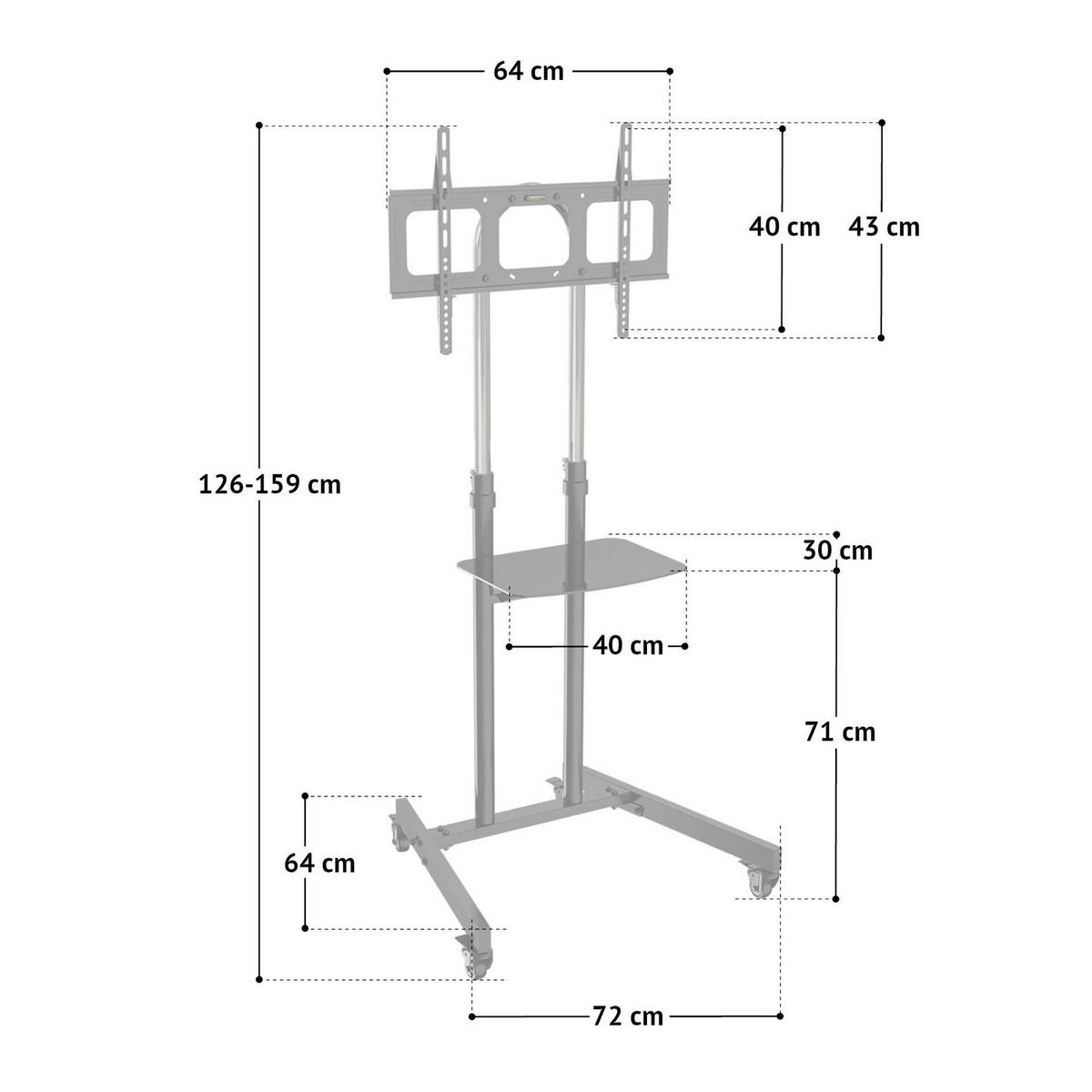 TV-STÄNDER NONSAN - Schwarz, Metall (72/126/64cm) - SVITA