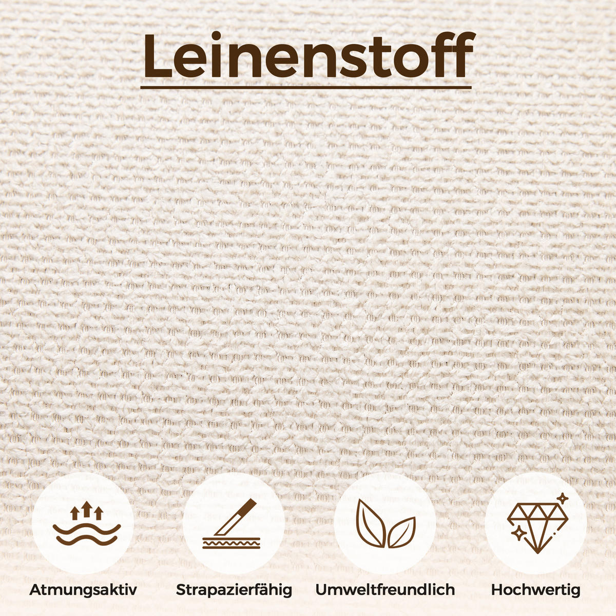 ESSZIMMERSTÜHLE 2er Beige Leinen Massivholz modern - Beige, Naturmaterialien (50/81/58cm) - FLIEKS