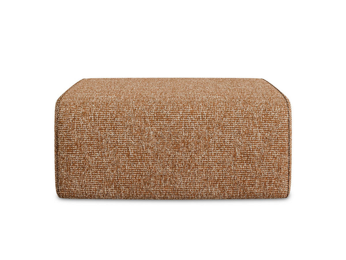 POUF Strukturstoff Stoff Orange - Terra cotta/Schwarz, Kunststoff/Textil (90/80/60cm) - Makamii